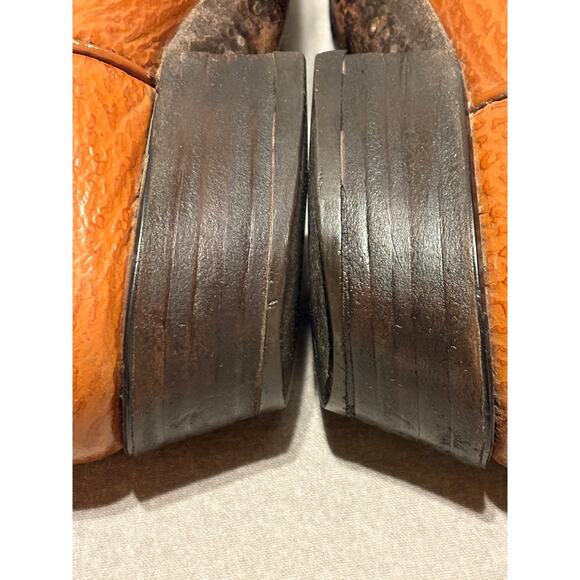 Handmade in Mexico Size 10.5 Western Cowboy Boots Tan Leather - Picture 6 of 10